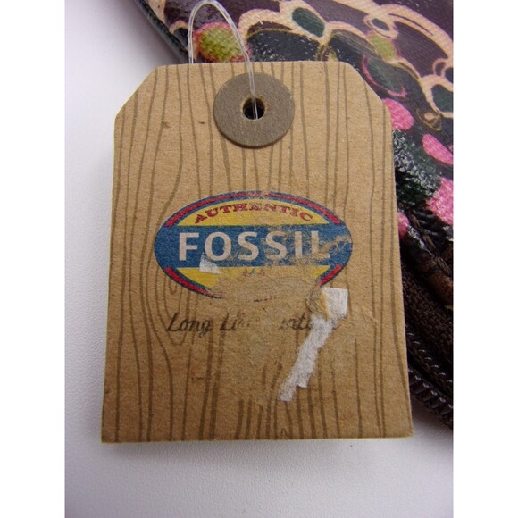 Fossil Wristlet Wallet Phone Sleeve Key Per Purse Zip Vintage Floral Concert - Picture 3 of 12